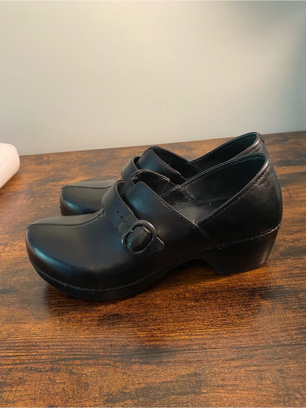 Dansko Black Slip-On Casual Leather Shoes - Picture 4 of 9